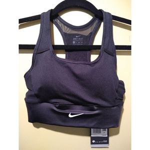 Nike Black Swoosh Pocket Sports Bra